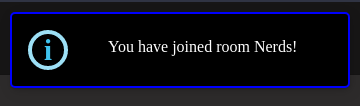 Joining a room notification.